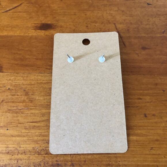 Hand Painted Green Plant Stud Earrings Hypoallergenic Lightweight Posts - Picture 2 of 5